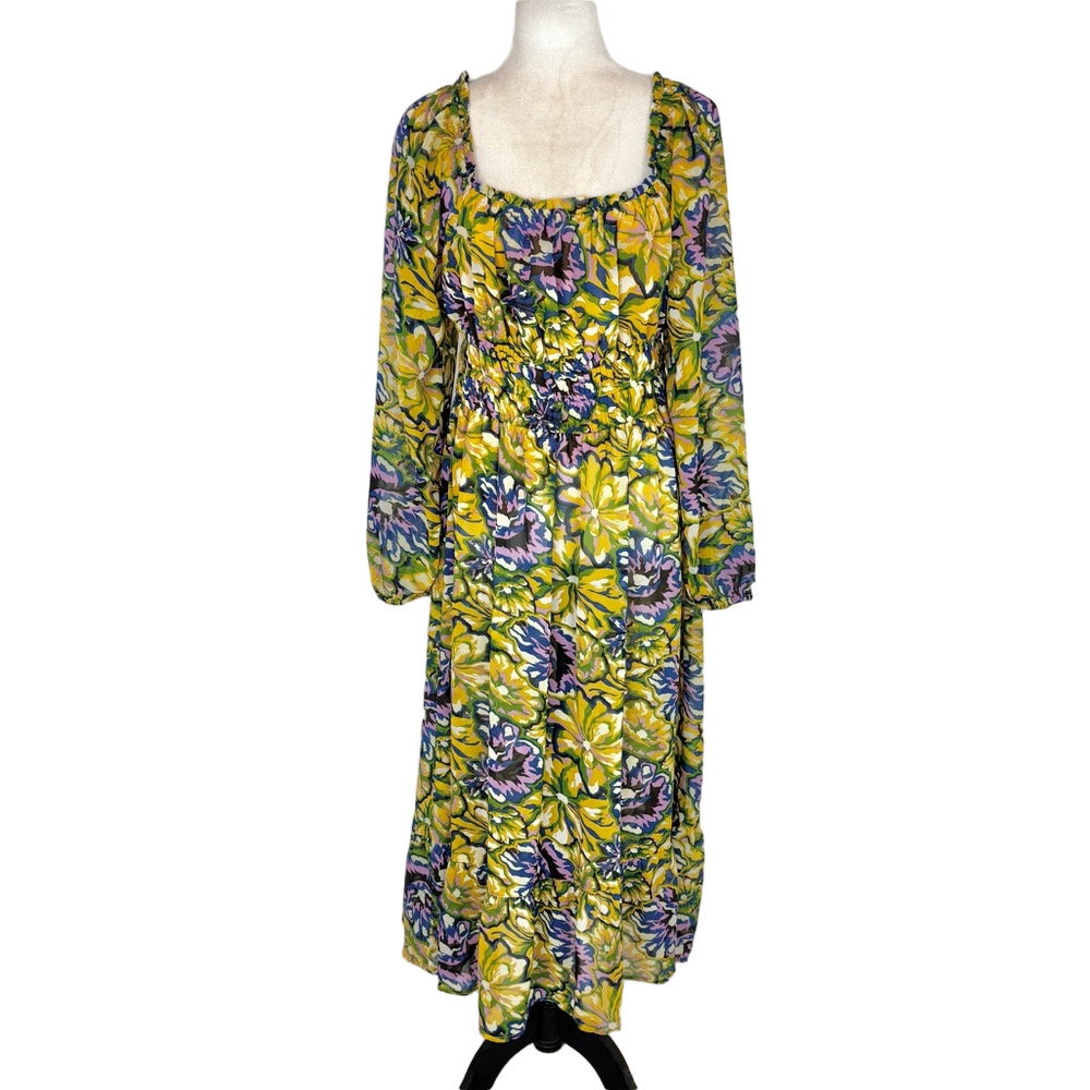 Japna smocked floral maxi dress